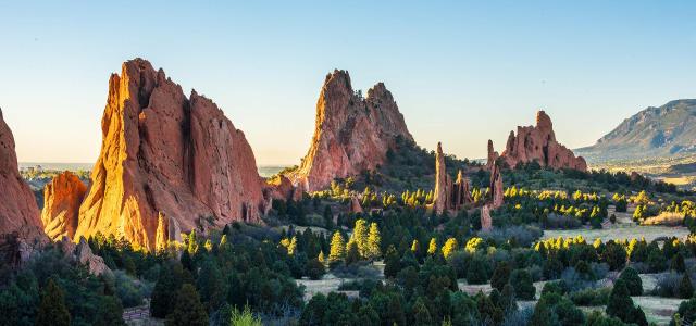 Sunrise at the Garden of the Gods in Colorado Springs, Colorado